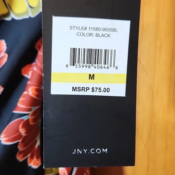 Jones New York Black Floral ONE Piece Swimsuit size Med - Picture 6 of 8